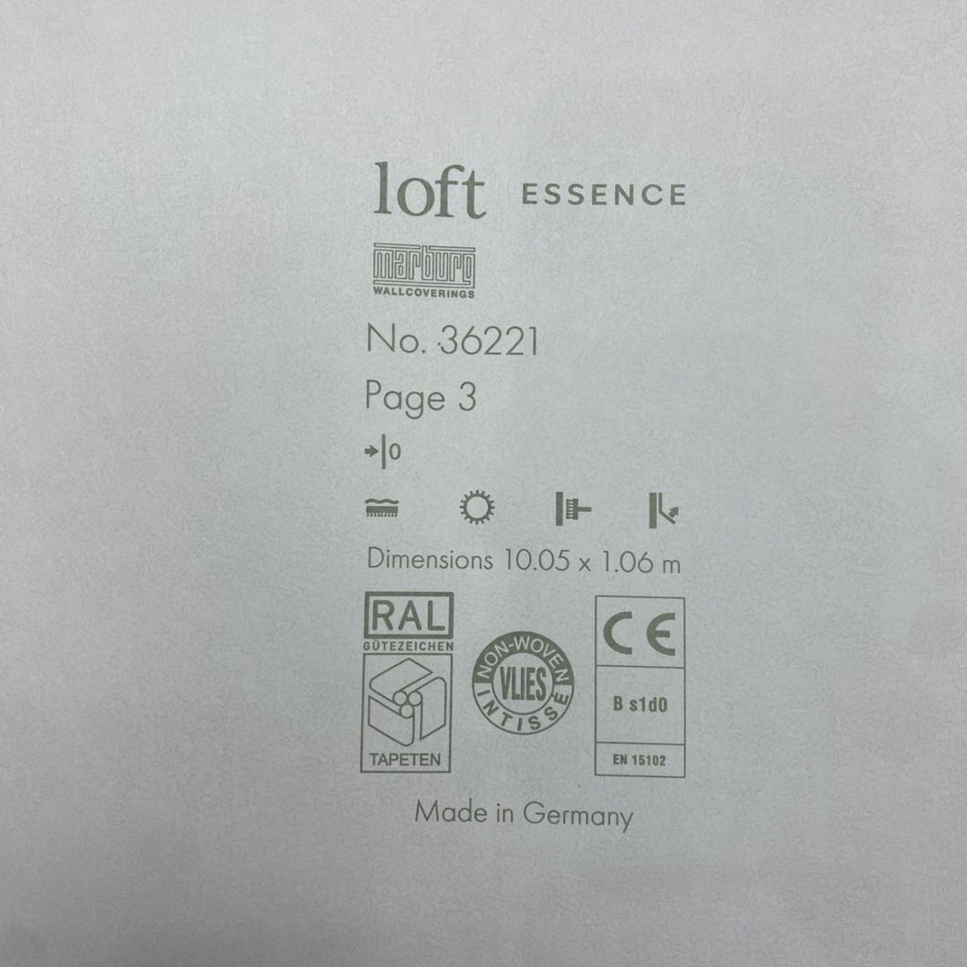 Обои виниловые на флизелиновой основе Marburg Loft Essence серый 1,06 х 10,05м (36221)