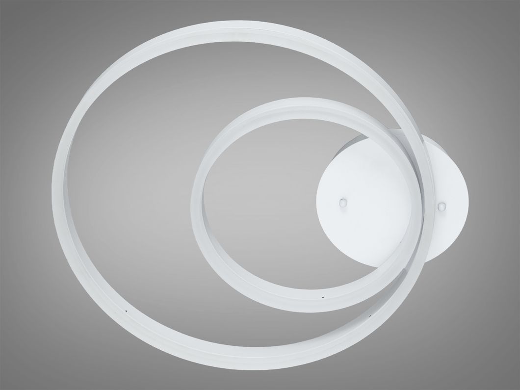 Стельова LED люстра біла 58W два кільця димер ПДУ