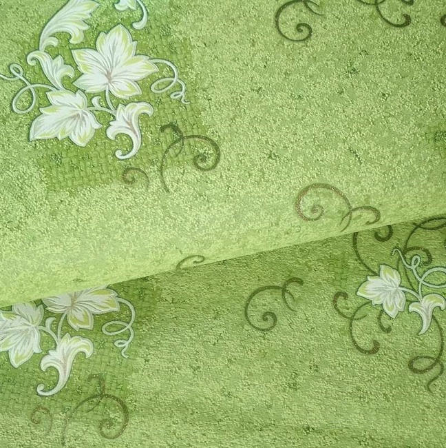 Шпалери вінілові на паперовій основі Слов'янські шпалери зелений 0,53 х 10,05м (664-08),