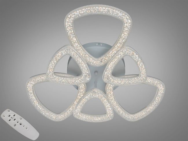 Стельова LED люстра з пультом біла 75W 6 модулів