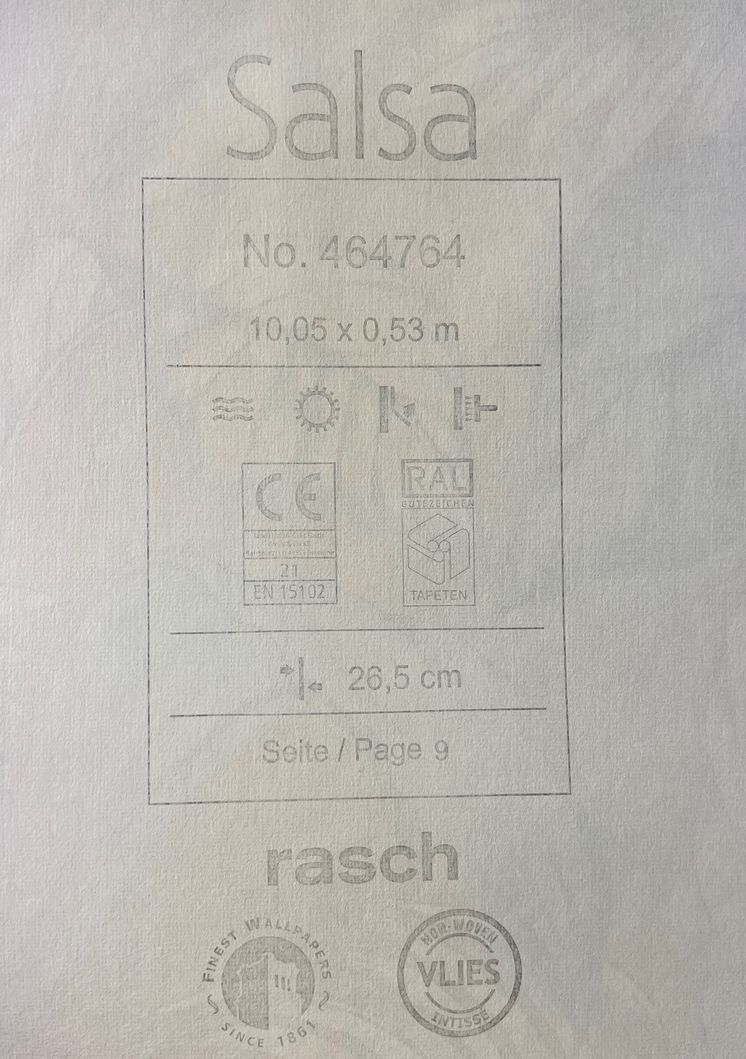 Шпалери вінілові на флізеліновій основі Salsa Rasch жовтий 0,53 х 10,05м (464764)