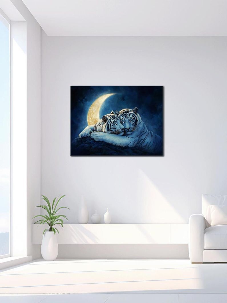 Картина на холсте МАKO " Белые тигры под луной" 50x70 см MK10625_5070