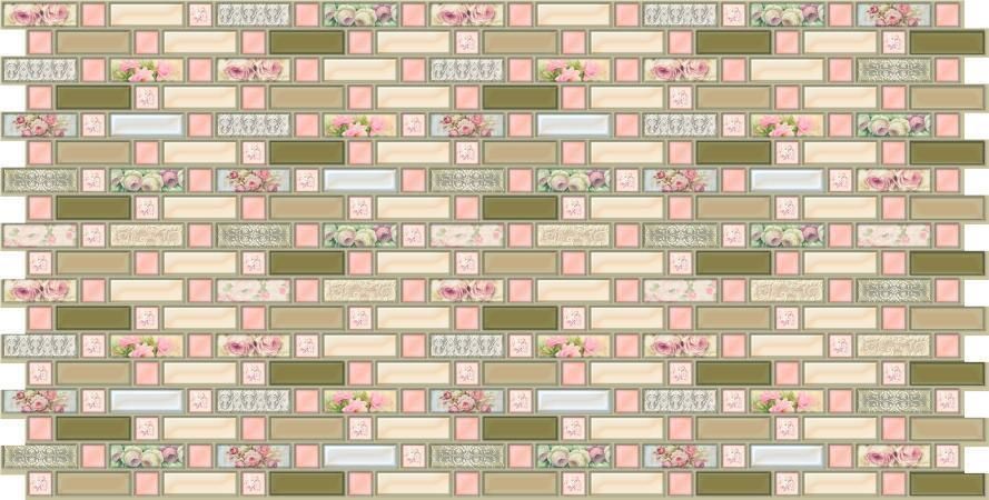 Панель стеновая декоративная пластиковая мозаика ПВХ "Прованс" 924 мм х 480 мм (162мп), Разные цвета, Разные цвета