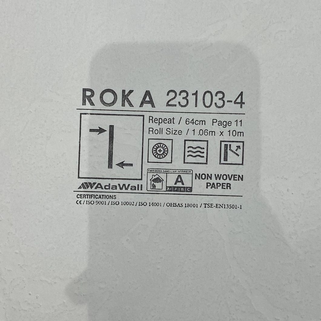 Шпалери вінілові на флізеліновій основі світло-сірий Roka AdaWall 1,06 х 10м (23103-4)