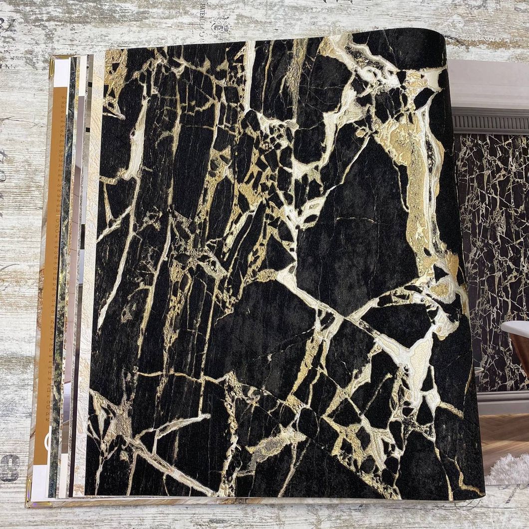 Шпалери вінілові на флізеліновій основі Emiliana Parati Carrara чорний 1,06 х 10,05м (84601)