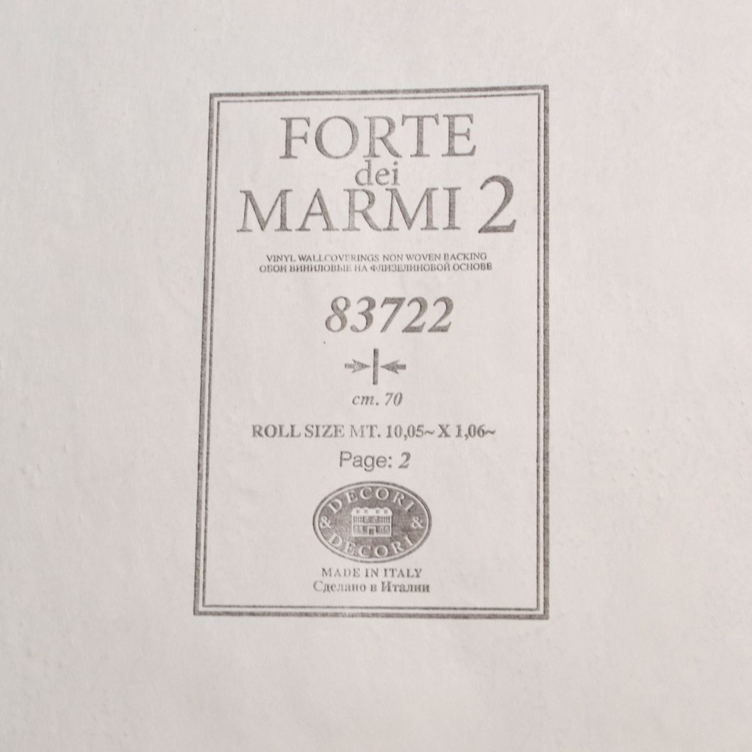 Шпалери вінілові на флізеліновій основі Decori & Decori Forte Dei Marmi 2 слонова кістка 1,06 х 10,05м (83722)