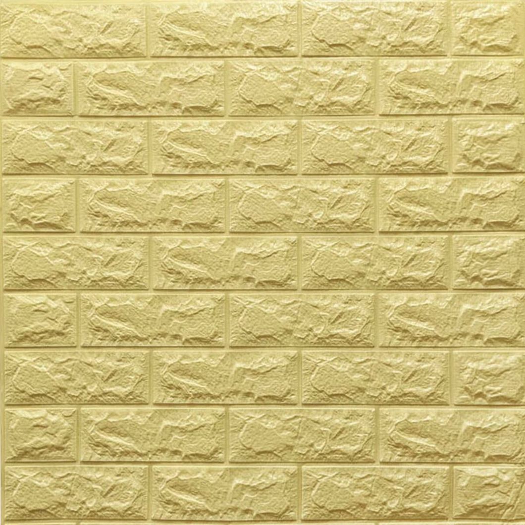 Панель стінова самоклеюча декоративна 3D жовто-пісочна цегла 700x770x7мм (009-7), Жовтий, Жовтий
