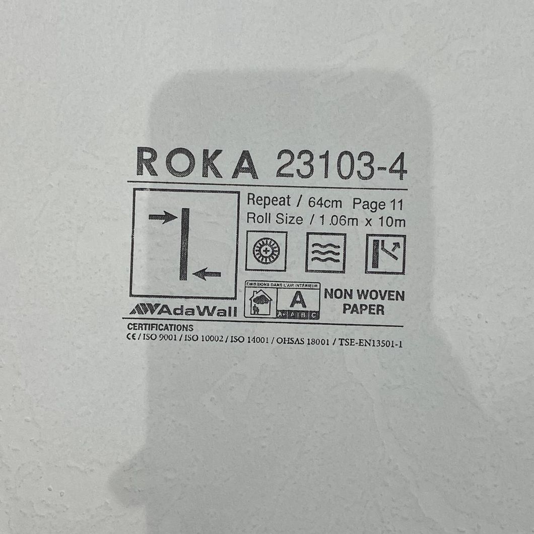 Обои виниловые на флизелиновой основе светло-серый Roka AdaWall 1,06 х 10м (23103-4)