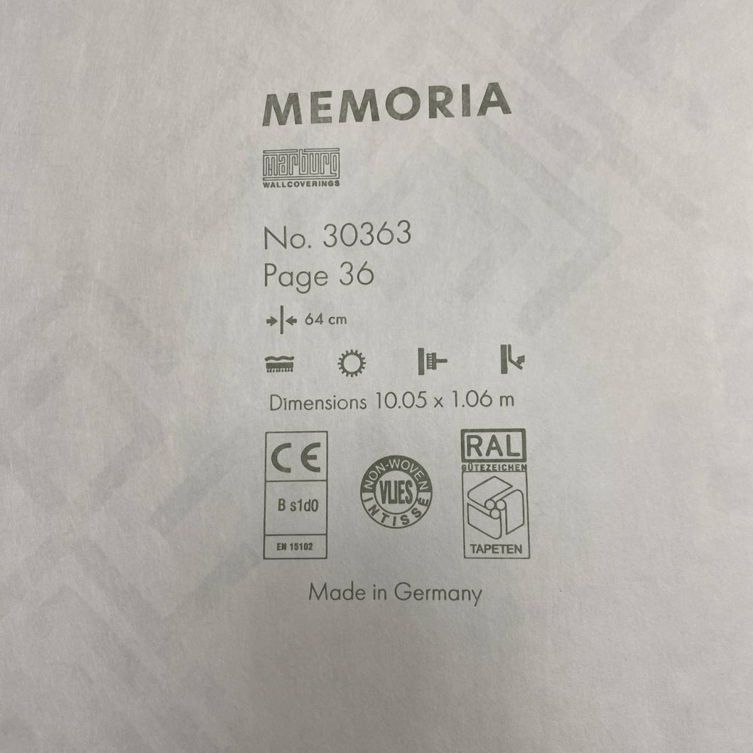 Обои виниловые на флизелиновой основе Зеленые Memoria Marburg 1,06 х 10,05м (30363)