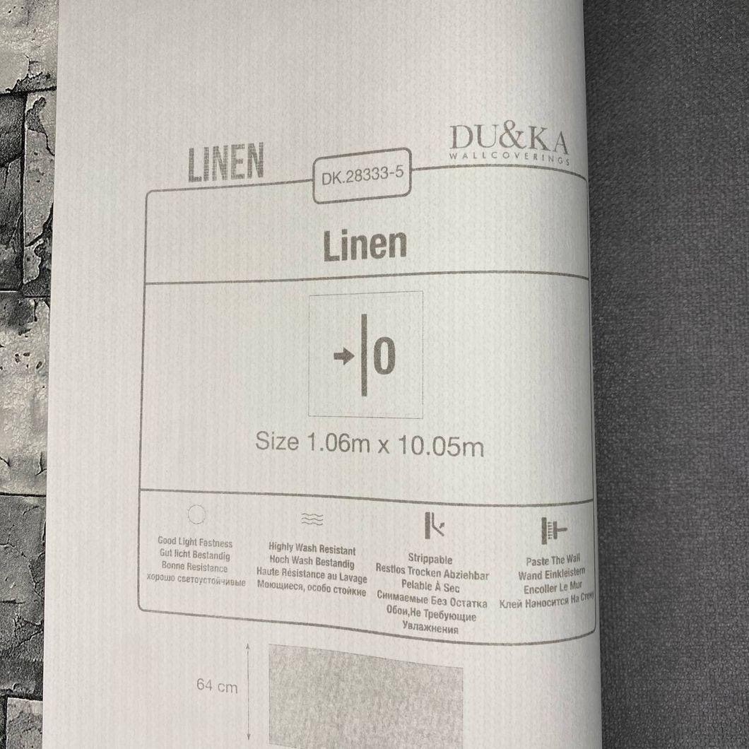 Обои виниловые на флизелиновой основе Duka Linen серо-бежевый 1,06 х 10,05м (28333-5)
