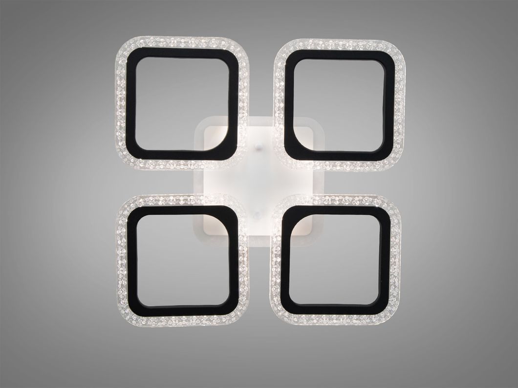 Стельова LED люстра чорна 55W пульт димер 4 мод