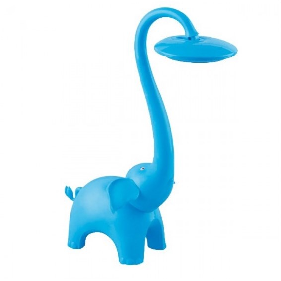 Светодиодная лампа настольная + ночник голубой слон 6W (049-027-0006), Голубой, Голубой