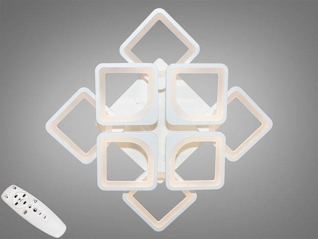 Стельова LED люстра смарт світильник з пультом, dimmer, 115W, білий