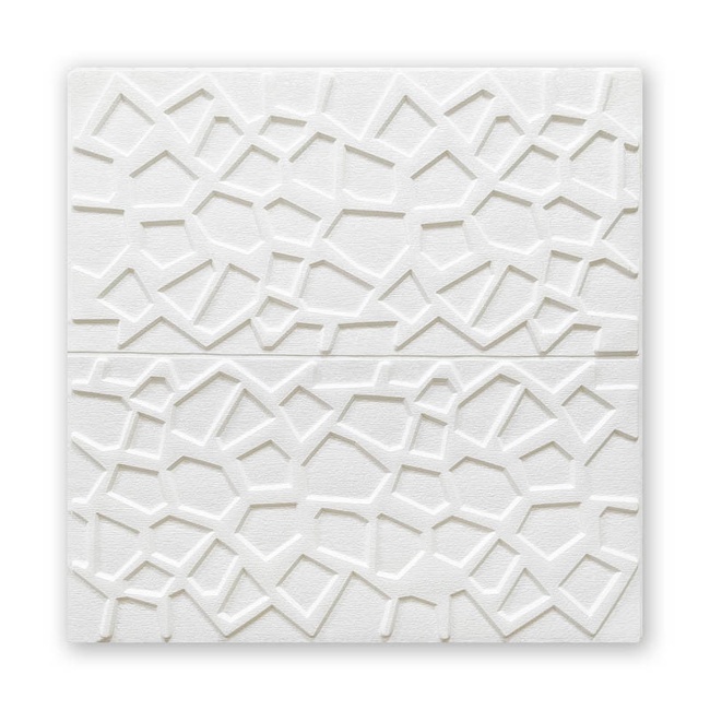Панель стеновая самоклеющаяся декоративная 3D паутина 700x700x10мм (115), Белый, Белый