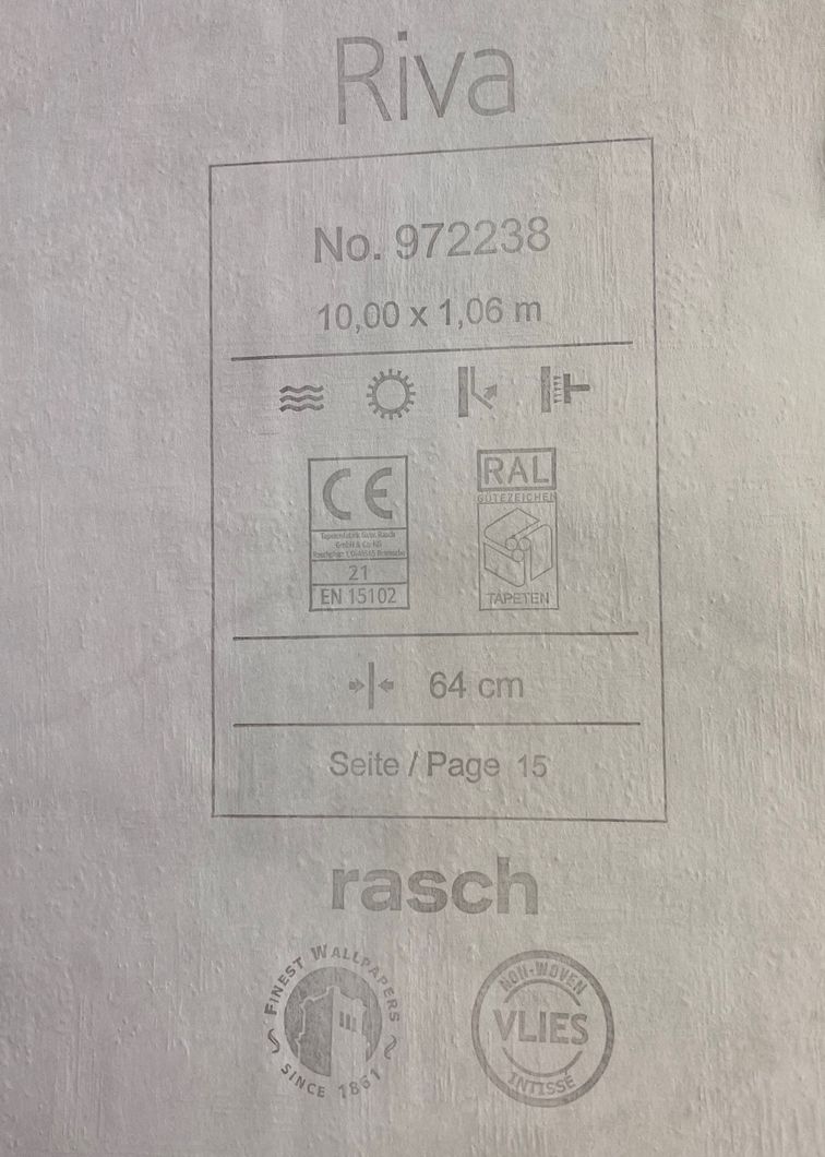 Обои виниловые на флизелиновой основе Rasch Rivа серый 1,06 х 10,05м (972238)