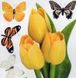 Наклейка декоративная АртДекор №11 Жетлые тюльпаны бабочки (399-11)
