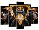 Модульна картина на полотні "Три мудрі мавпи в золоті" 5 частин 80 x 140 см (MK50214)