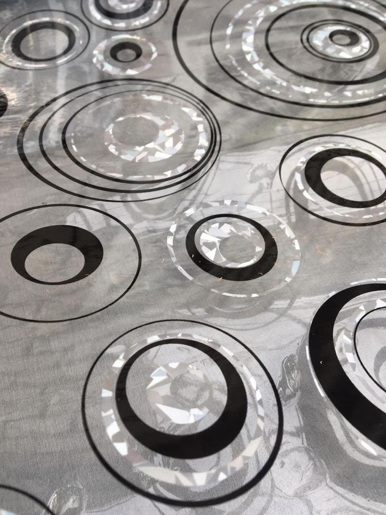 Клеенка на стол силиконовая мягкое стекло без основы двухсторонняя круги прозрачный 0,8 х 1м (100-175), Прозрачный, Прозрачный