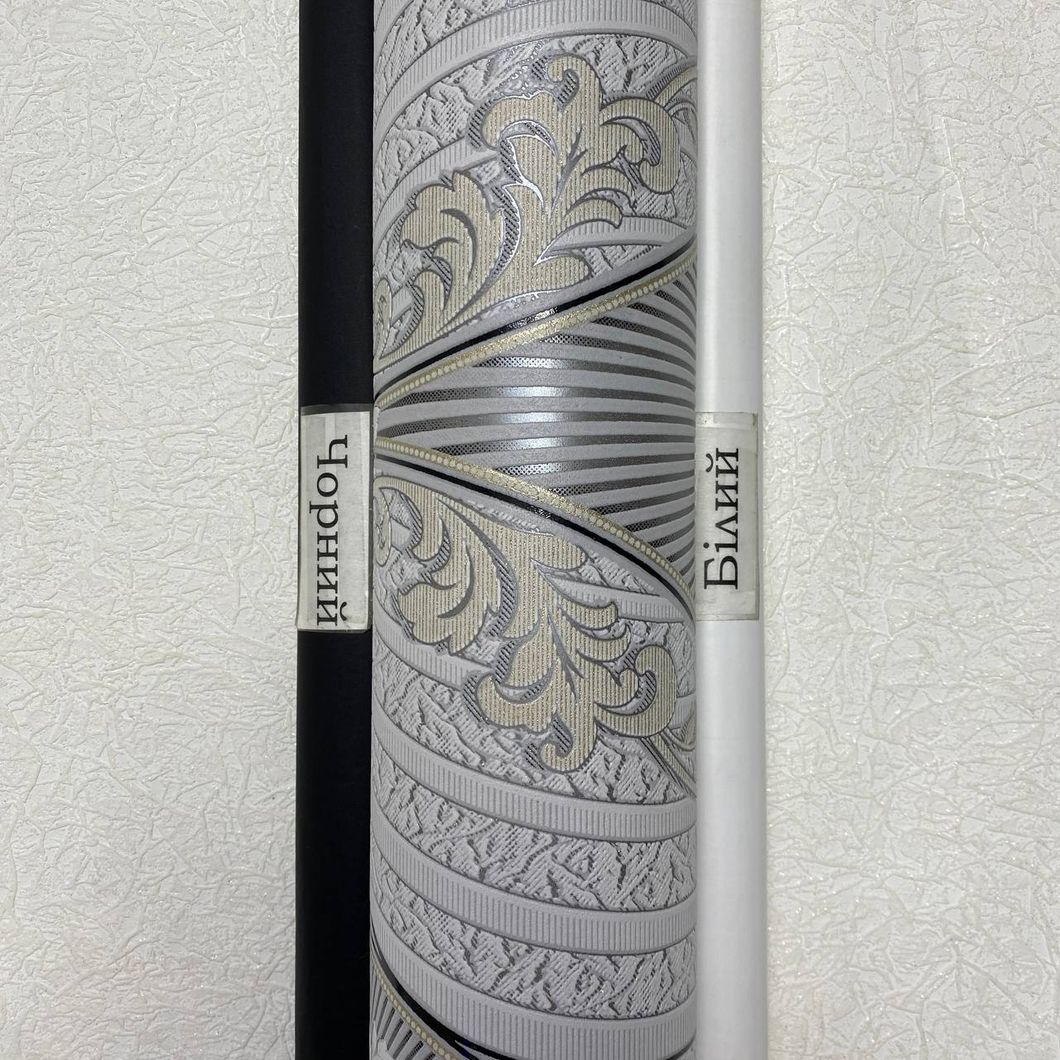 Шпалери вінілові на паперовій основі сірі Слов'янські шпалери Comfort В39 Чарівниця 1,06 х 10,05м (5687-10В)