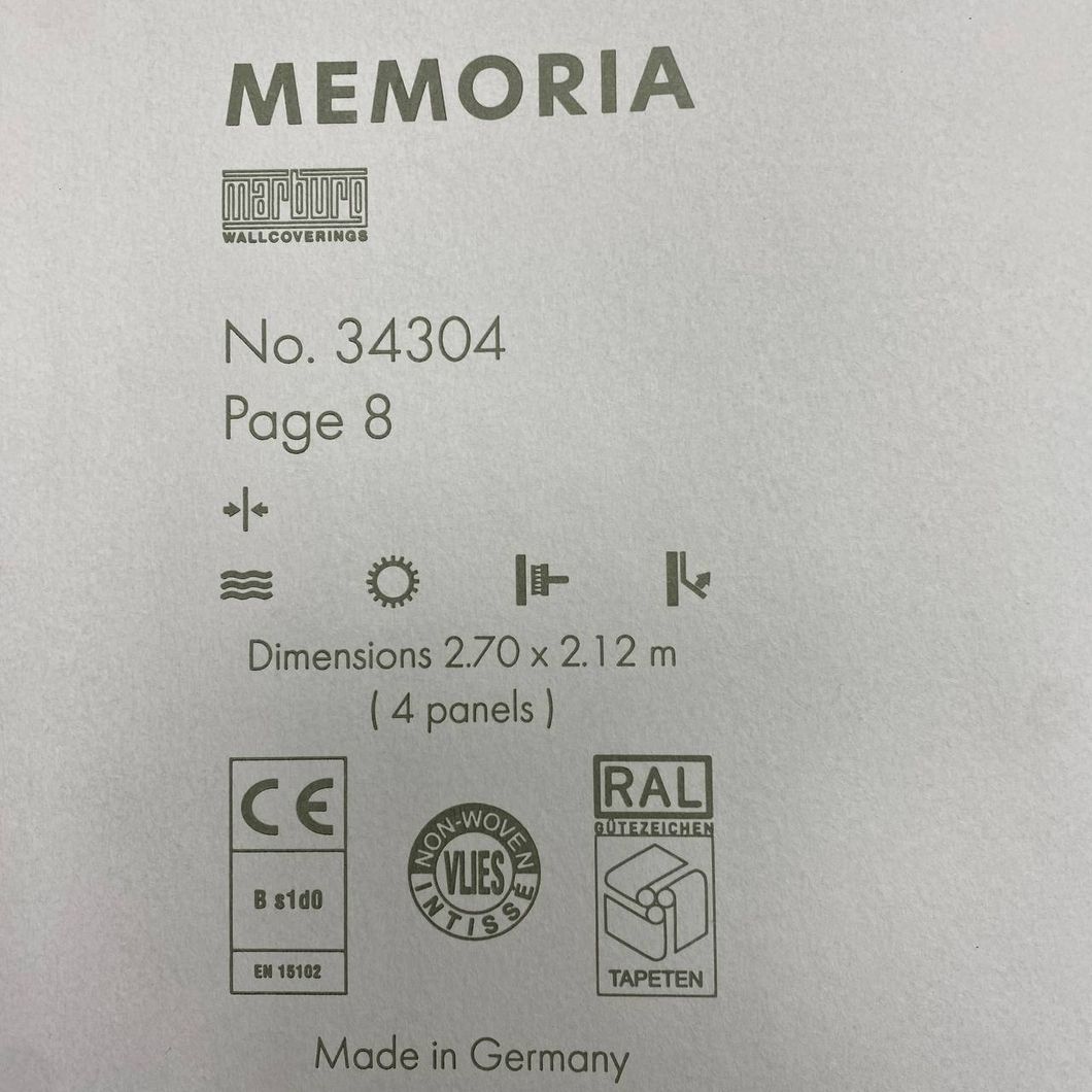 Обои виниловые на флизелиновой основе Черные Memoria 2,70x2,12м (34304)