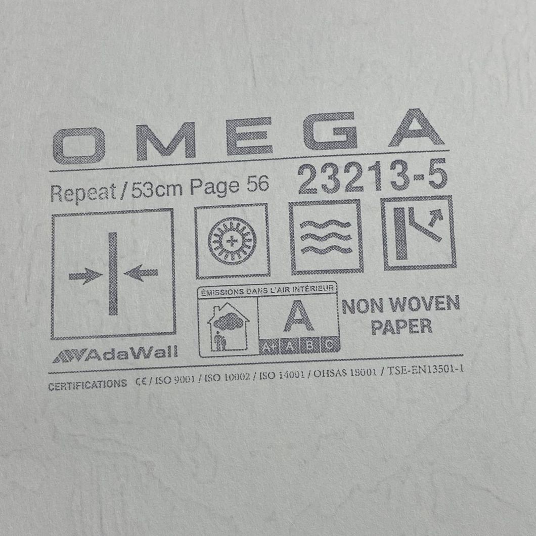 Шпалери вінілові на флізеліновій основі OMEGA AdaWall темно-сірий 1,06 х 10,05м (23213-5)