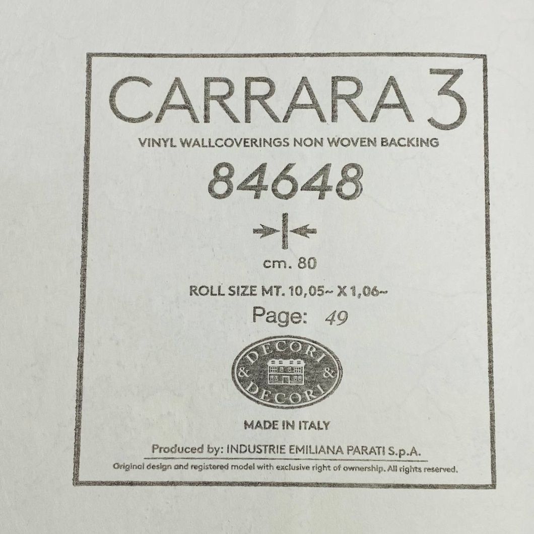 Обои виниловые на флизелиновой основе Emiliana Parati Carrara светло-серый 1,06 х 10,05м (84648)