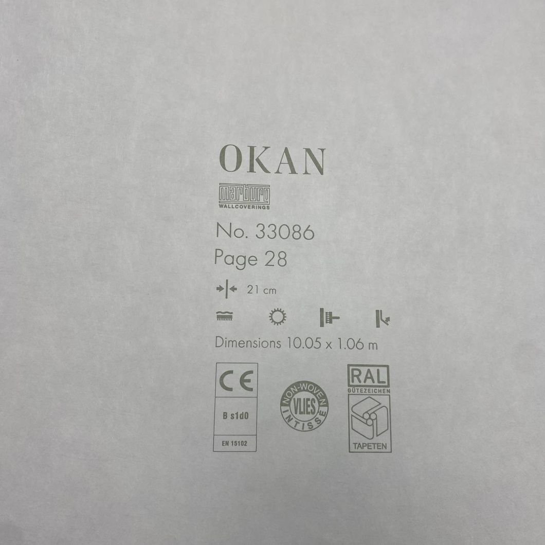 Шпалери вінілові на флізеліновій основі Графітові OKAN Marburg 1,06 х 10,05м (33086)