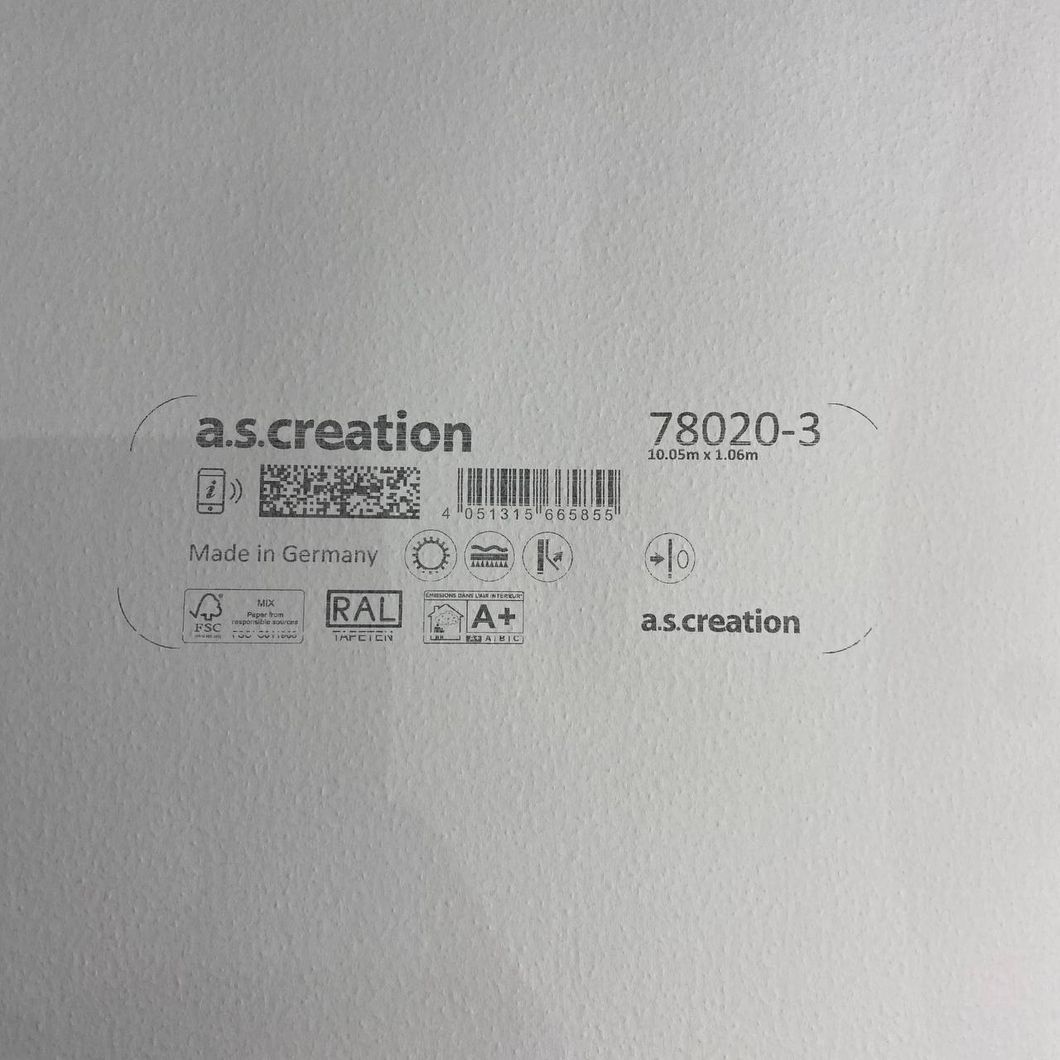 Шпалери вінілові на флізеліновій основі AS Creation Deluxe молочний 1,06 х 10,05м (78020-3)