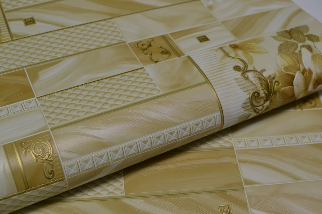 Шпалери вінілові на паперовій основі супер мийка Слов'янські шпалери B49,4 Бонжур жовтий 0,53 х 10,05м (5651 - 05)