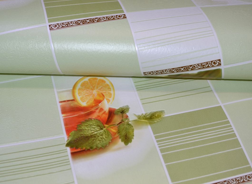 Шпалери вінілові на паперовій основі супер мийка Слов'янські шпалери B49.4 Чай зелений 0,53 х 10,05м (948 - 04)