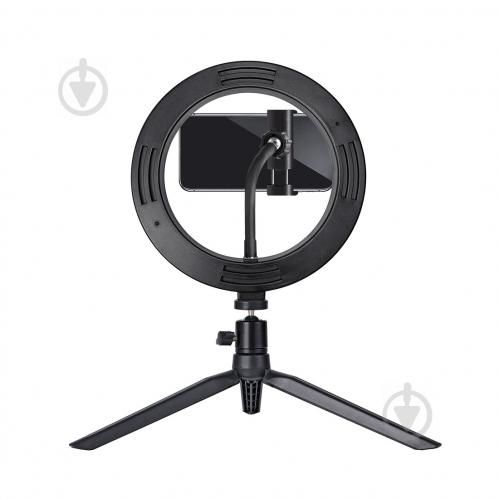 Кольцевая селфи лампа на мини штативе Maxus Blogger Ring Light 9W 20D Mini Stand (1-MRL-9W-20D), Черный, Черный