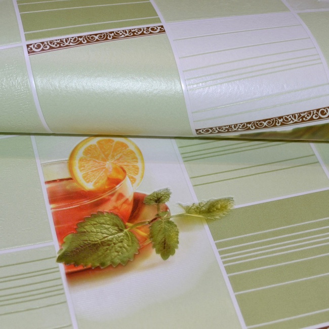 Обои виниловые на бумажной основе супер мойка Славянские обои B49.4 Чай зелёный 0,53 х 10,05м (948 - 04)