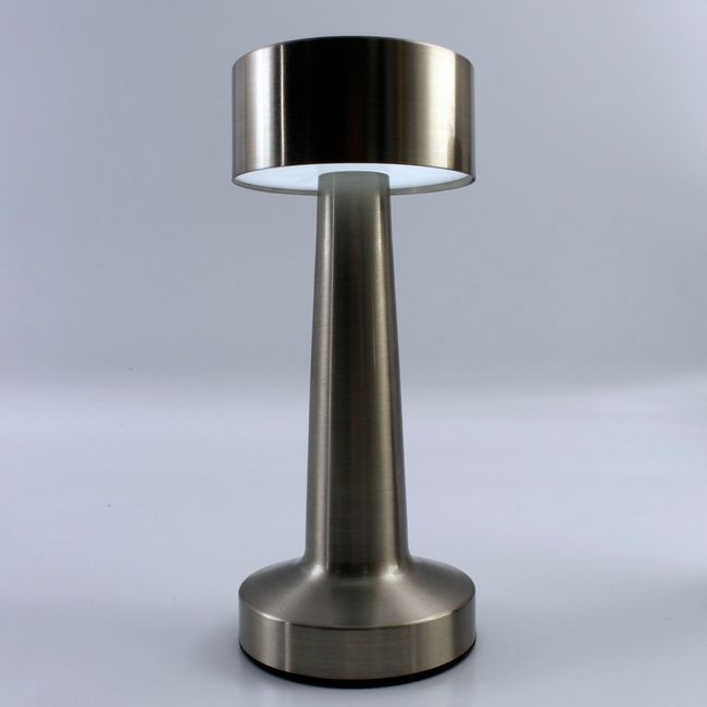 Настольная лампа сенсорная светодиодная ESLLSE DOWN LIGHT с аккумулятором 1200 mA Серебристая, Хром