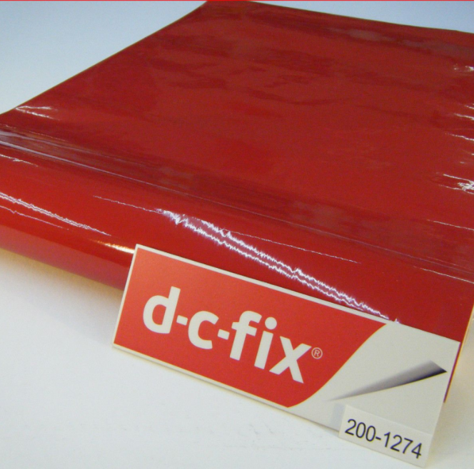 Самоклейка декоративна D-C-Fix Однотонна умбра палена червоний глянець 0,45 х 1м (200-1274), Червоний, Червоний
