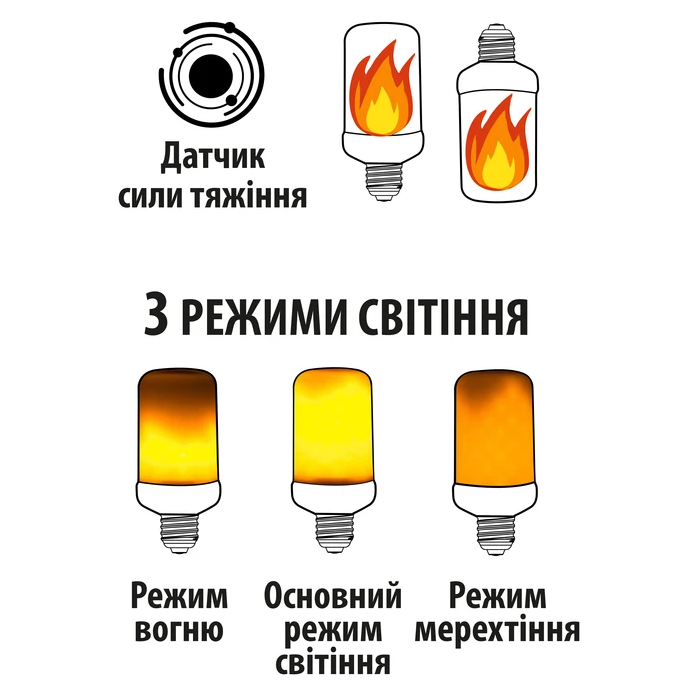 Світлодіодна лампа з ефектом полум&rsquo;я FIREFLUX 5W E27