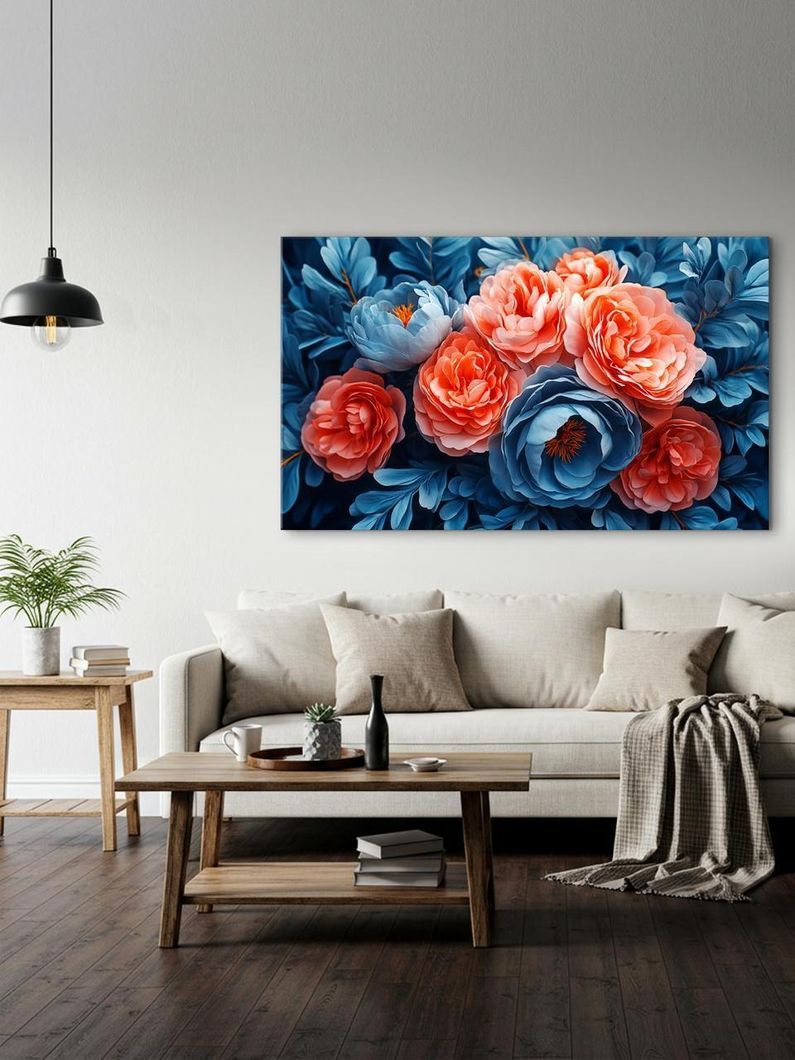 Картина на холсте МАKO " Цветочный калейдоскоп " 60x100 см MK10592