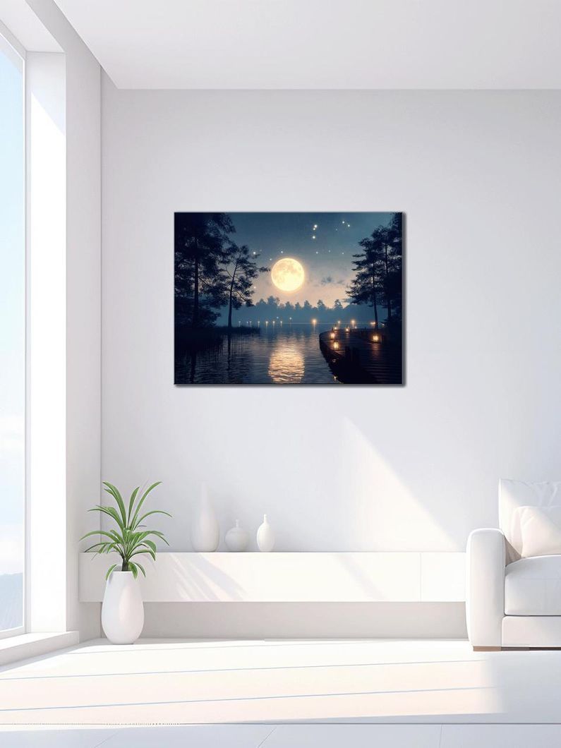 Картина на холсте МАKO " Полнолуние над рекой" 50x70 см MK10519_5070