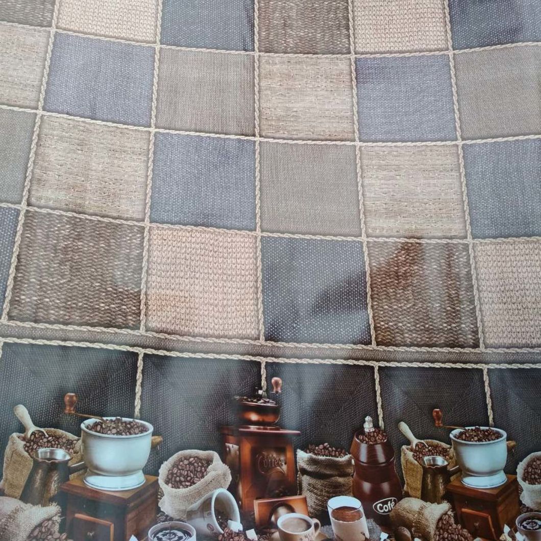 Клеенка на стол ПВХ на основе Кофейные зерна коричневый 1,4 х 1м (100-036), Коричневый, Коричневый
