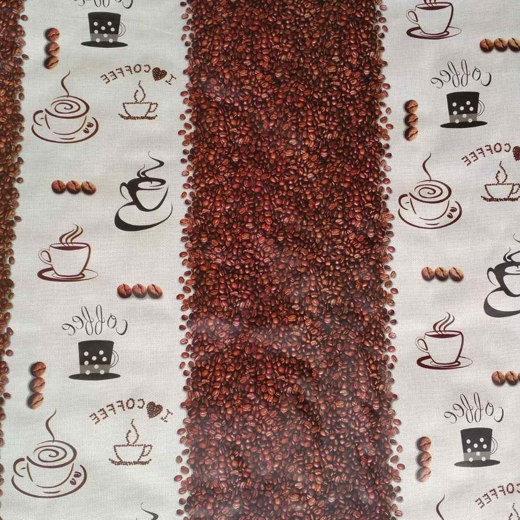Клеенка на стол ПВХ на нетканной основе Китай кофейные зерна коричневый 1,37 х 1м (100-062), Коричневый, Коричневый