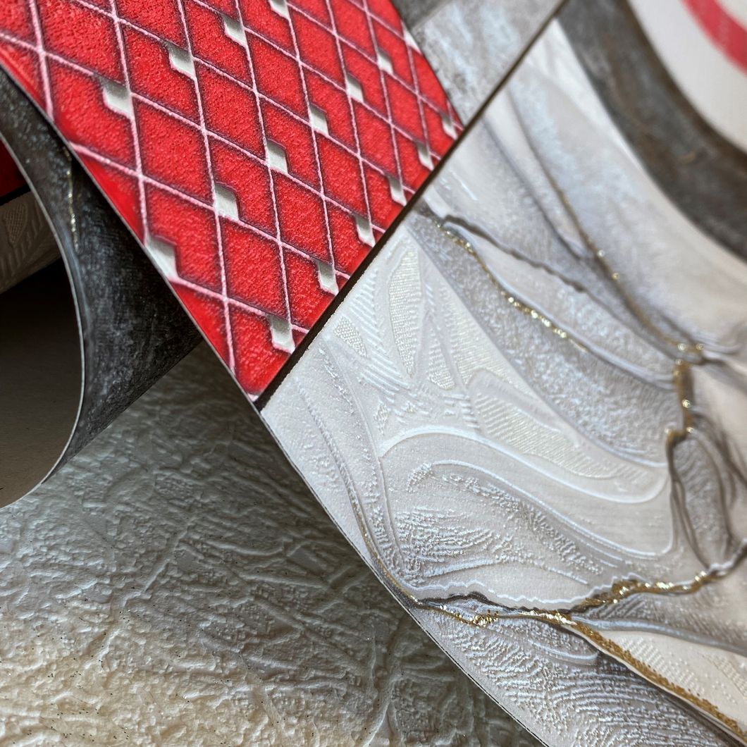 Шпалери вінілові на паперовій основі Слов'янські шпалери супер мийка Comfort + В49,4 Річмонд червоний 0,53 х 10,05м (5828-10)