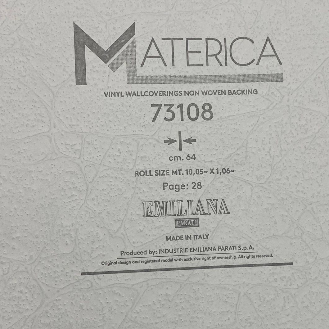 Обои виниловые на флизелиновой основе серый Materica (Emiliana Parati) 1,06 х 10,05м (73108)