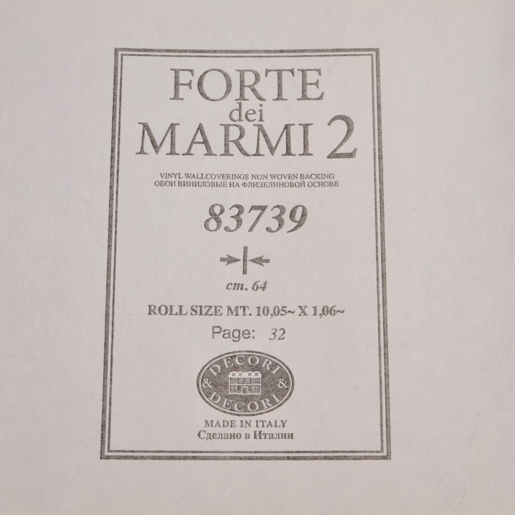 Шпалери вінілові на флізеліновій основі Decori & Decori Forte Dei Marmi 2 сіро-бежевий 1,06 х 10,05м (83739)