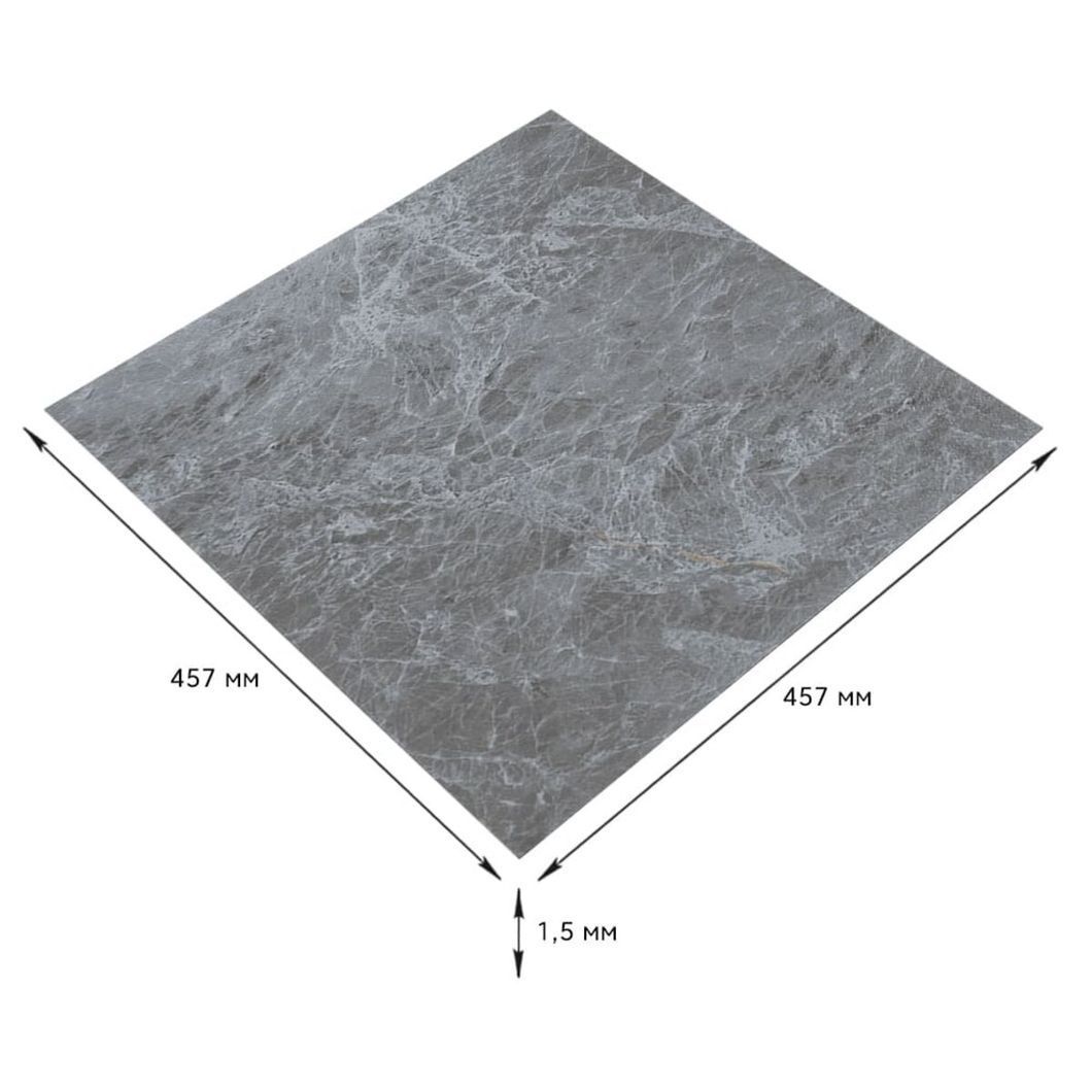 Самоклеюча LVT плитка 457*457*1.5mm (D) SW-00002458, Сірий, Сірий