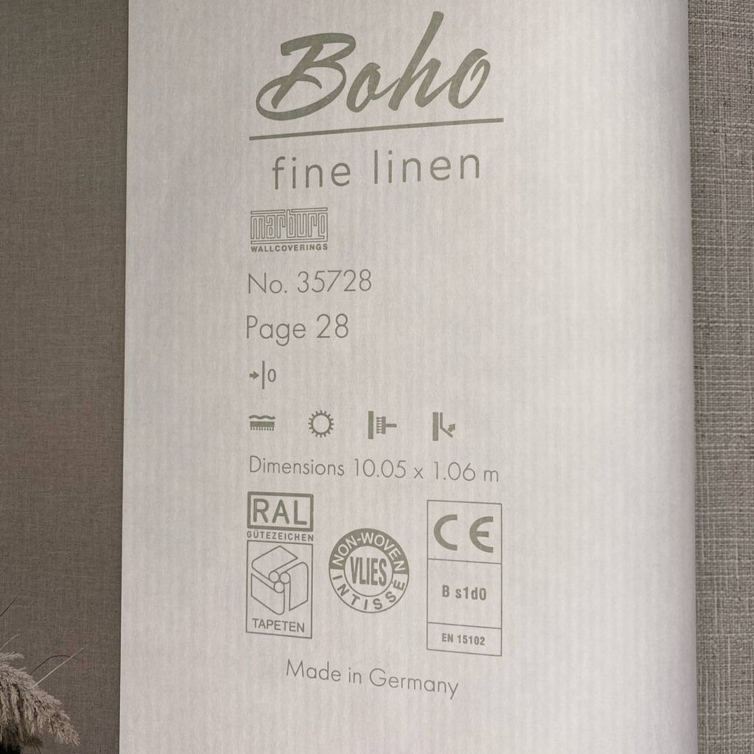 Шпалери вінілові на флізеліновій основі Marburg Boho сірі 1,06 х 10,05м (35728)