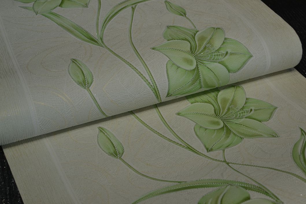 Шпалери акрилові на паперовій основі Слобожанські шпалери зелений 0,53 х 10,05м (395-23),