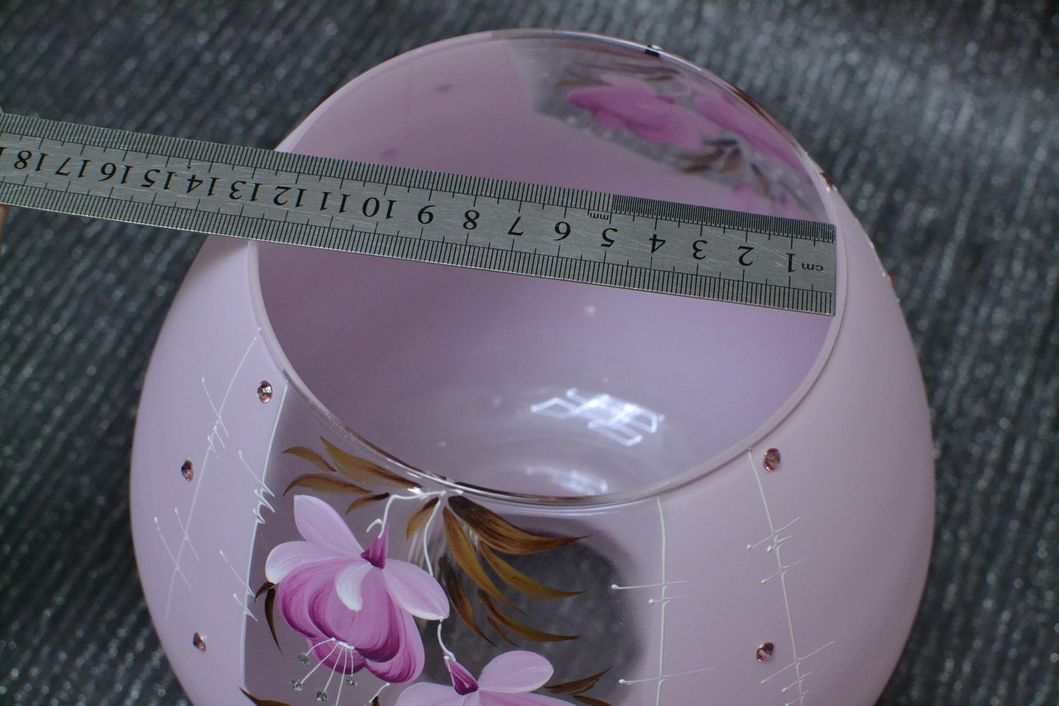 Ваза бокал стекло скло розовая 23см (211-4), Розовый, Розовый
