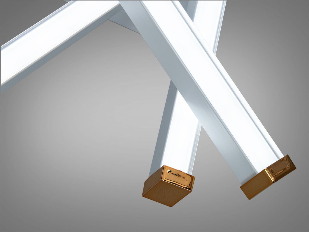 Стельова LED люстра чорна 60W пульт димер 2 кільця