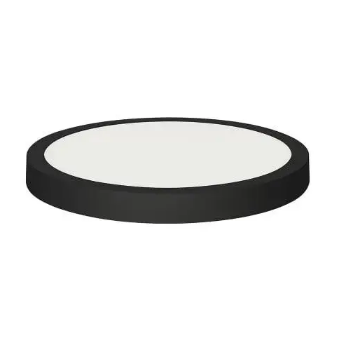 Світлодіодний світильник накладний чорний круг LED CAROLINE-28 6400К 1960lm 100-265v d-287мм , Черный, Чорний
