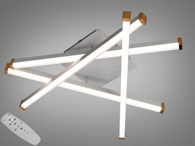 Стельова LED люстра чорна 60W пульт димер 2 кільця