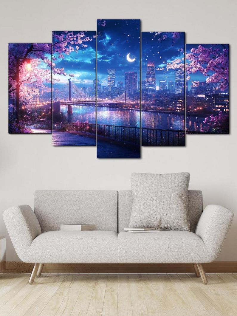 Модульная картина MAKO " Місто під покровом сакури" 80x125 см MK50520